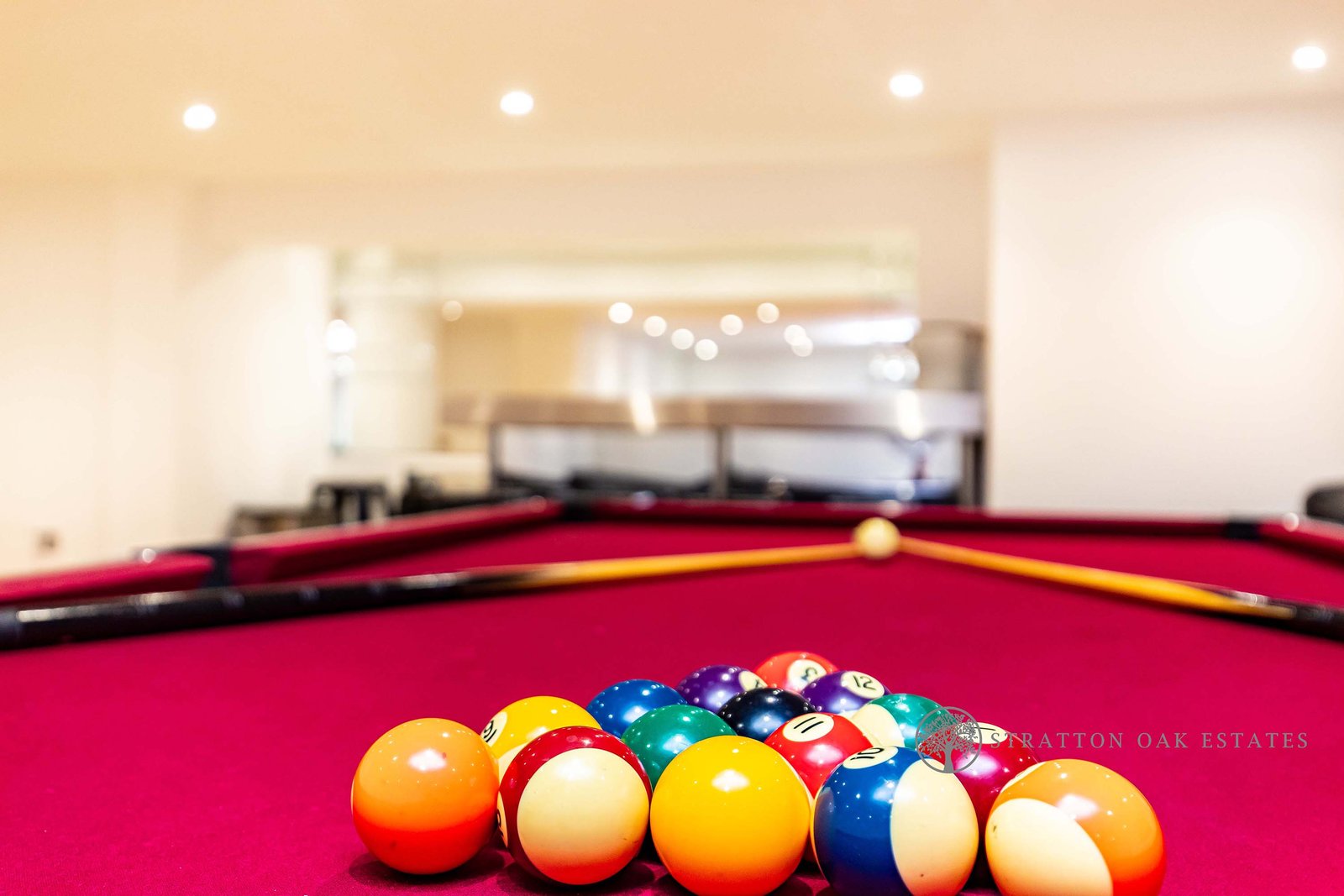 Games room with pool table